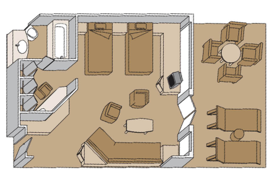 План каюты Neptune Suite на лайнерах R Class