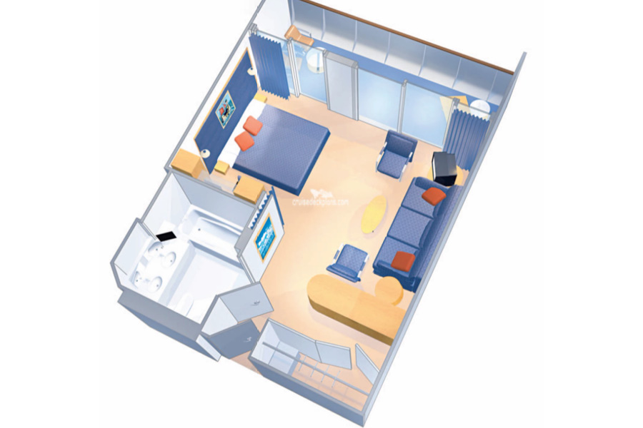План каюты Grand Suite на лайнерах класса Freedom Class