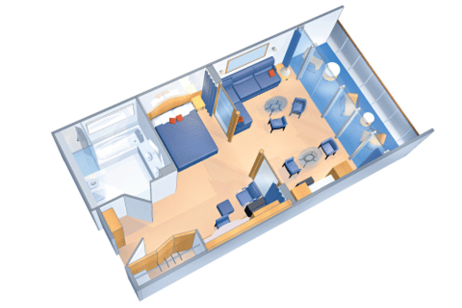 План каюты Owner's Suite на лайнерах класса Vision Class