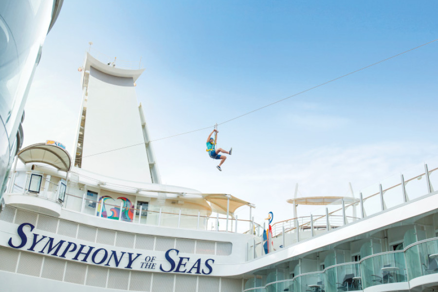 Zip Line на борту круизного лайнера Symphony of the Seas